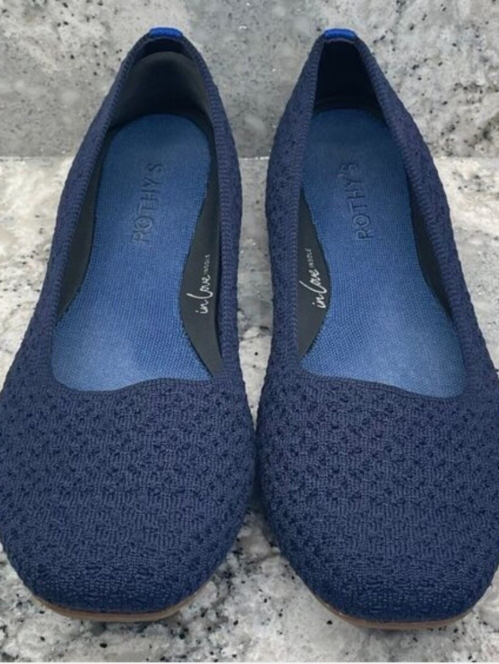 Rothy's Navy Knit Women's Slip-On Ballet Flats - 11